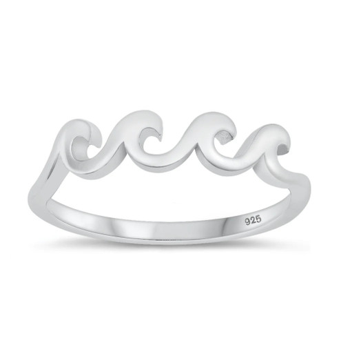 Sterling Silver Wave Toe Ring for Women – Surfer Girl Island Body Jewelry | Sizes 4 & 5 | Waterproof Beach Accessory