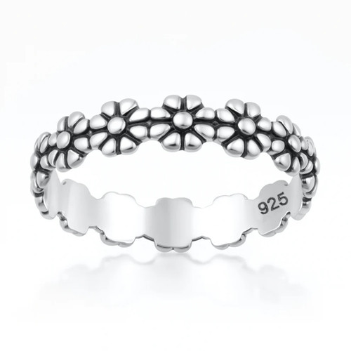 Sterling silver daisy ring thumb ring for women - Blossom Breeze