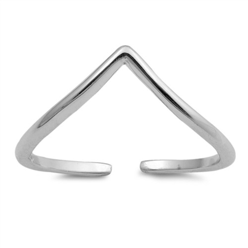 Toe Ring | Sterling Silver Thin Chevron Adjustable Toe Ring