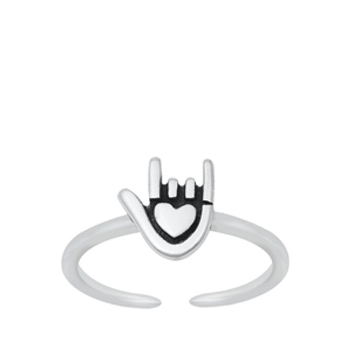 Toe Rings | I love You Sing Language Adjustable Toe Ring for Women 