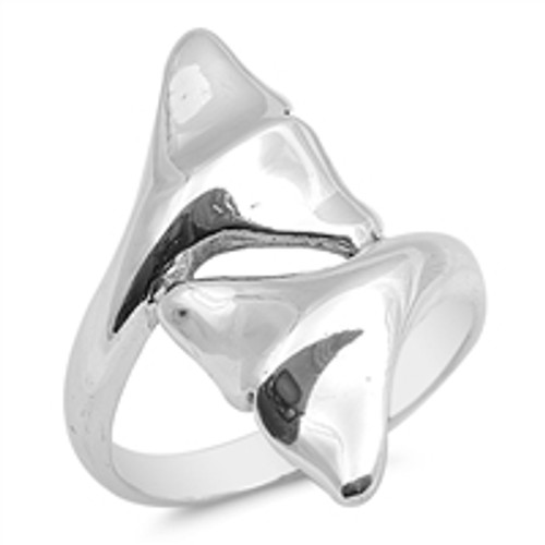 Sterling Silver Whale Tail thumb ring