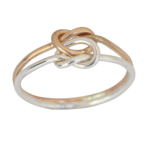 California Toe Rings Love Knot Toe Ring, 14k gold and sterling silver double love knot toe ring 
