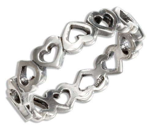 Sterling silver hearts toe ring
