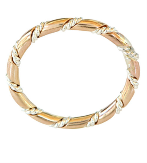 14k gold and sterling silver twist toe ring