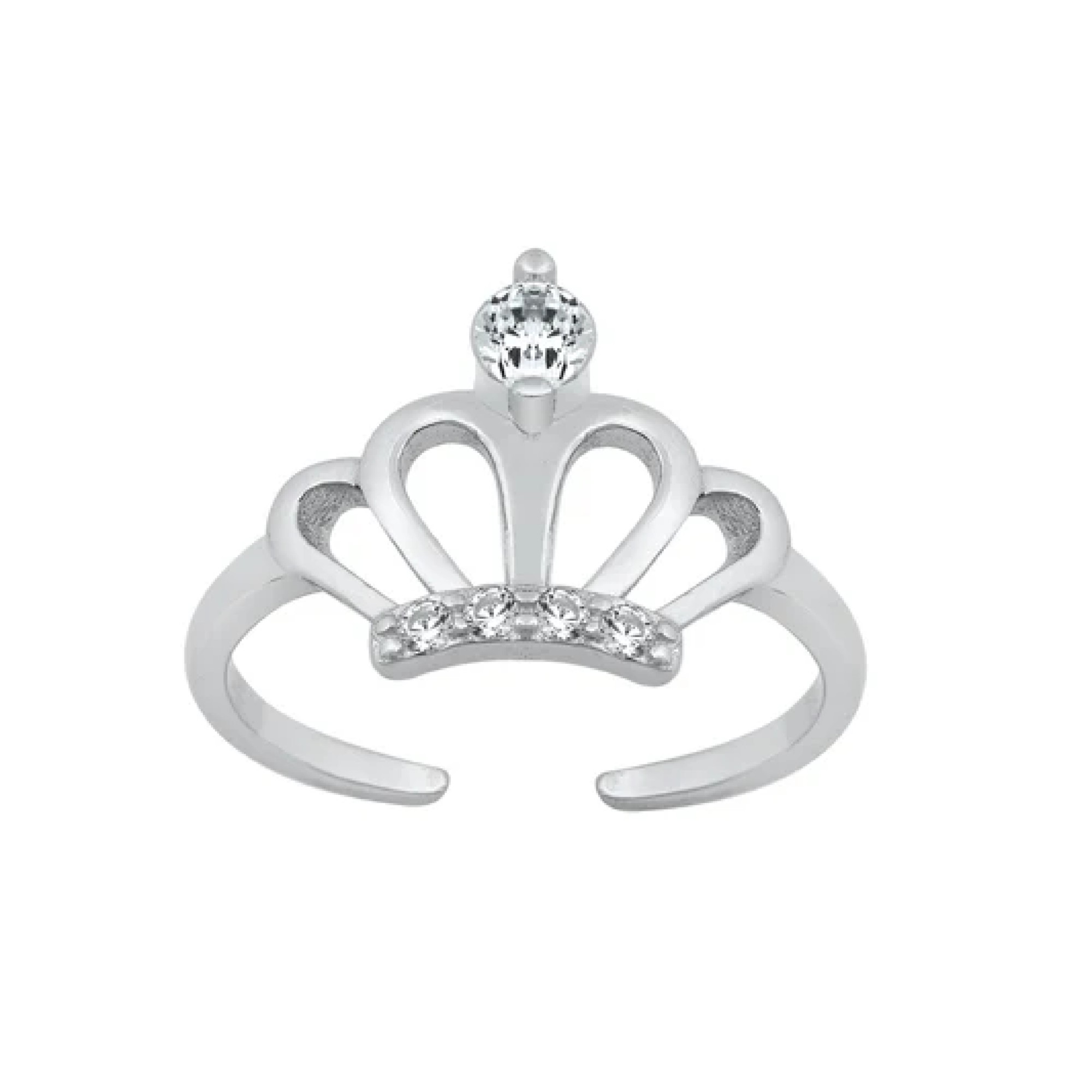 Sterling Silver Princess Tiara Toe Ring – Adjustable Crown Design with ...