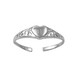 California Toe Rings Sterling silver single heart adjustable toe ring 