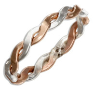 14K Gold and Sterling Silver mix braid toe ring