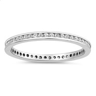 Sterling silver clear crystal eternity toe ring