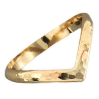 14k Gold Filled Hammered Chevron V Toe RIng