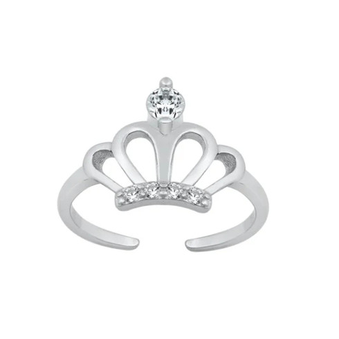 Sterling Silver Princess Tiara Toe Ring – Adjustable Crown Design with ...