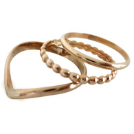 Gold stacked toe rings set