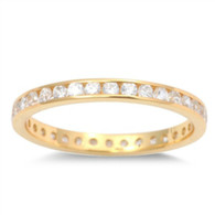 Gold crystal eternity toe ring