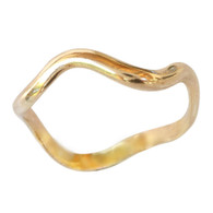 California Toe Rings 14k gold wave band toe ring 