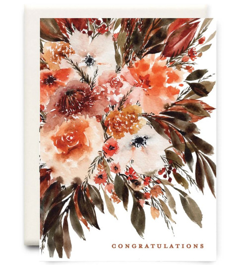 Orange Flower Congratulations Greeting Card