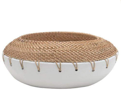 Handmade Terracotta Planter + Rattan Stitching