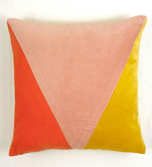 Retro Traingles Colorblock Pillow Cover - 18"x18"