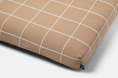 Tan Grid Dog Bed Cover