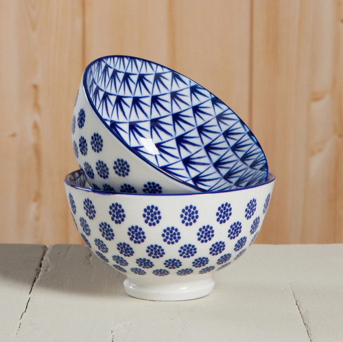 Blue Dots Stamped Bowl