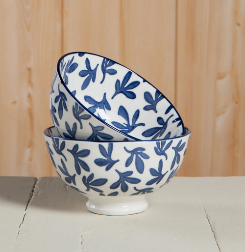 Blue Floral Stamped Bowl