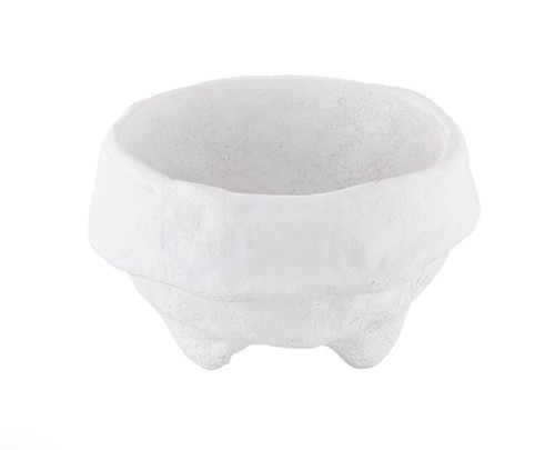 White Paper Mache Bowl