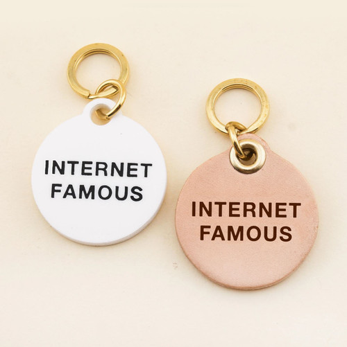 White Acrylic Internet Famous Pet Tag