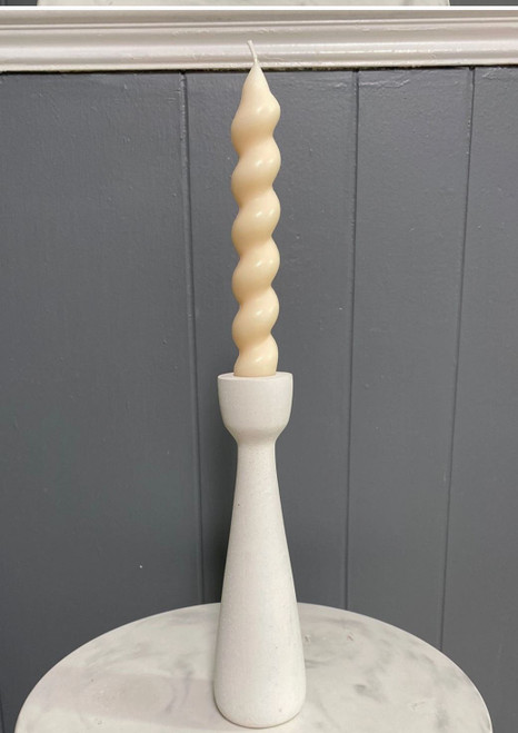White Concrete Taper Candle Holder