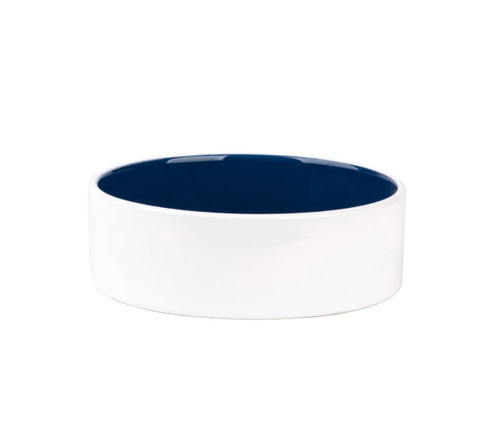 Blue + White Ceramic Pet Bowl