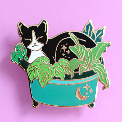 Plant Pot Cat Enamel Pin Plant Pot Cat Enamel Pin