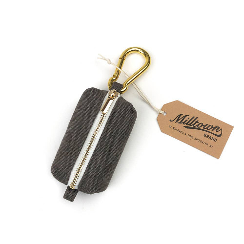 Waxed Canvas Dog Waste Bag Dispenser - Graphite Waxed Canvas Dog Waste Bag Dispenser - Graphite