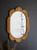 Grooved Wood Oval Wall Mirror