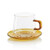 Baglioni Glass Mug + Saucer Set