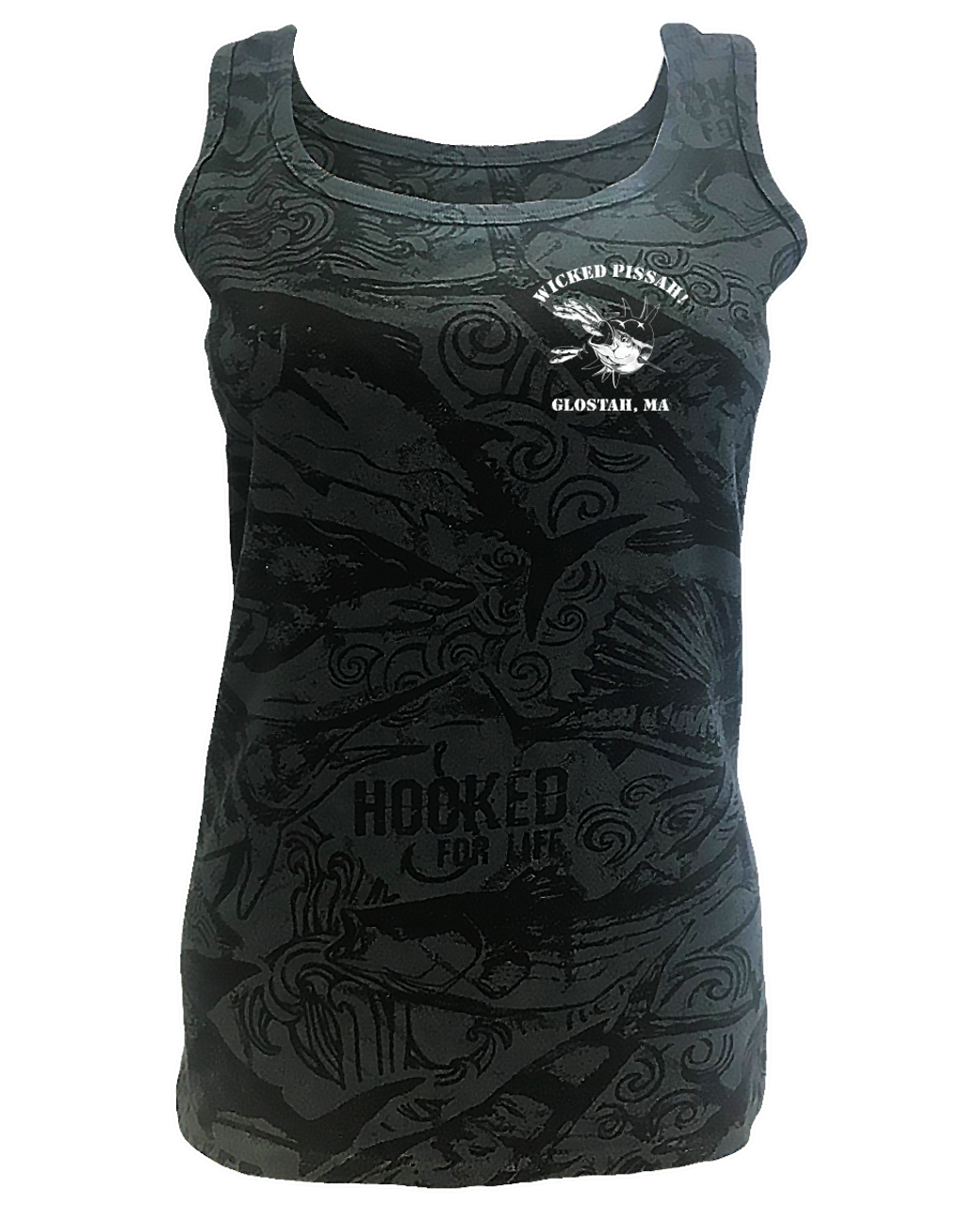 Wicked Pissah Hooked For Life Ladies Tanks Wicked Tuna Gear