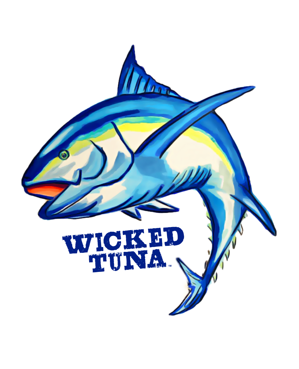 Jumping Tuna Boat Lettering Decal Wicked Tuna Gear