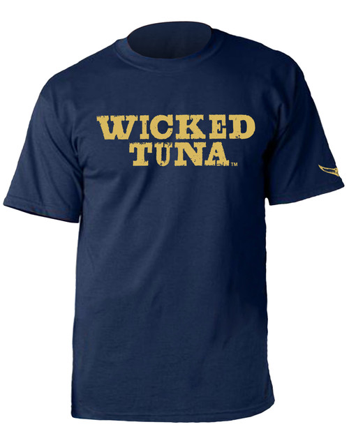 Wicked Tuna short sleeve t-shirts. Decorated with 3 tunas