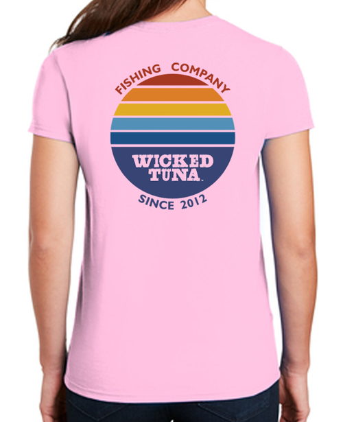 Striped Sunset Fishing Company - Ladies T-shirt - Wicked Tuna