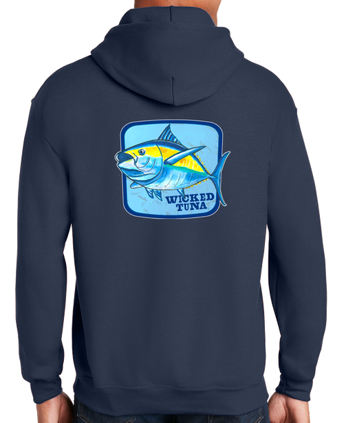 Wicked Fish Wicked Crab Hooded Sweatshirt by , Light Blue, XL 