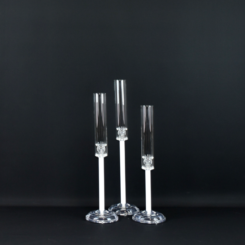 NiceAI Lot de 4 bougeoirs pour bougies piliers, cheminées, chandeliers modernes en fer, centre de table, décoration d'intérieur, mariage, lot de 4, noir