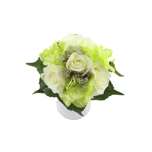 Bouquet de rose / hortensia cream green