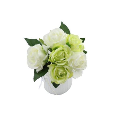 Bouquet de rose white green