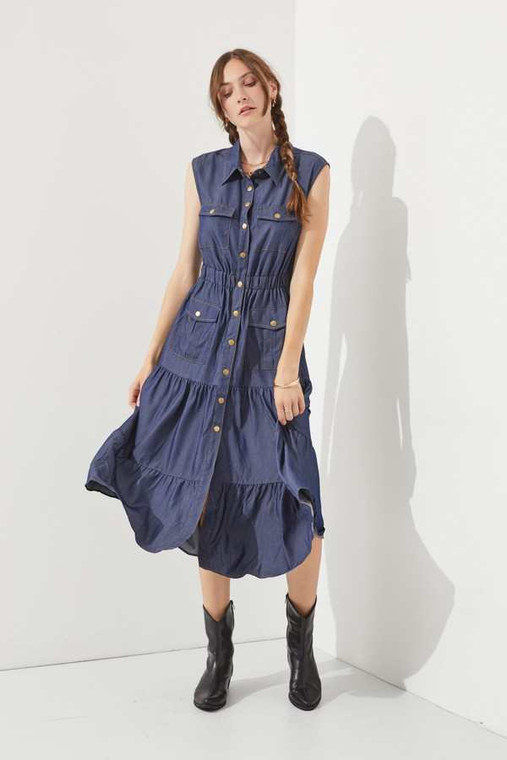 Button Down Denim Dress