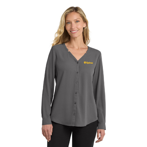 Port Authority Ladies Long Sleeve Button-Front Blouse - Epiroc