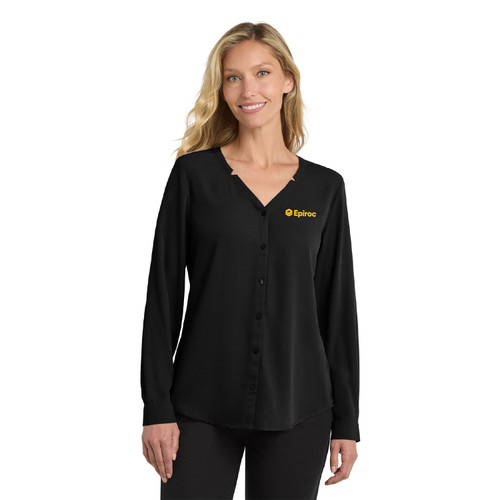 Port Authority Ladies Long Sleeve Button-Front Blouse - Epiroc