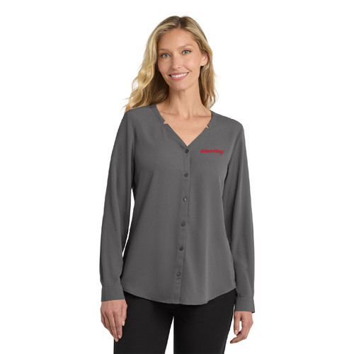 Port Authority Ladies Long Sleeve Button-Front Blouse - WainRoy Port Authority Ladies Long Sleeve Button-Front Blouse - WainRoy
