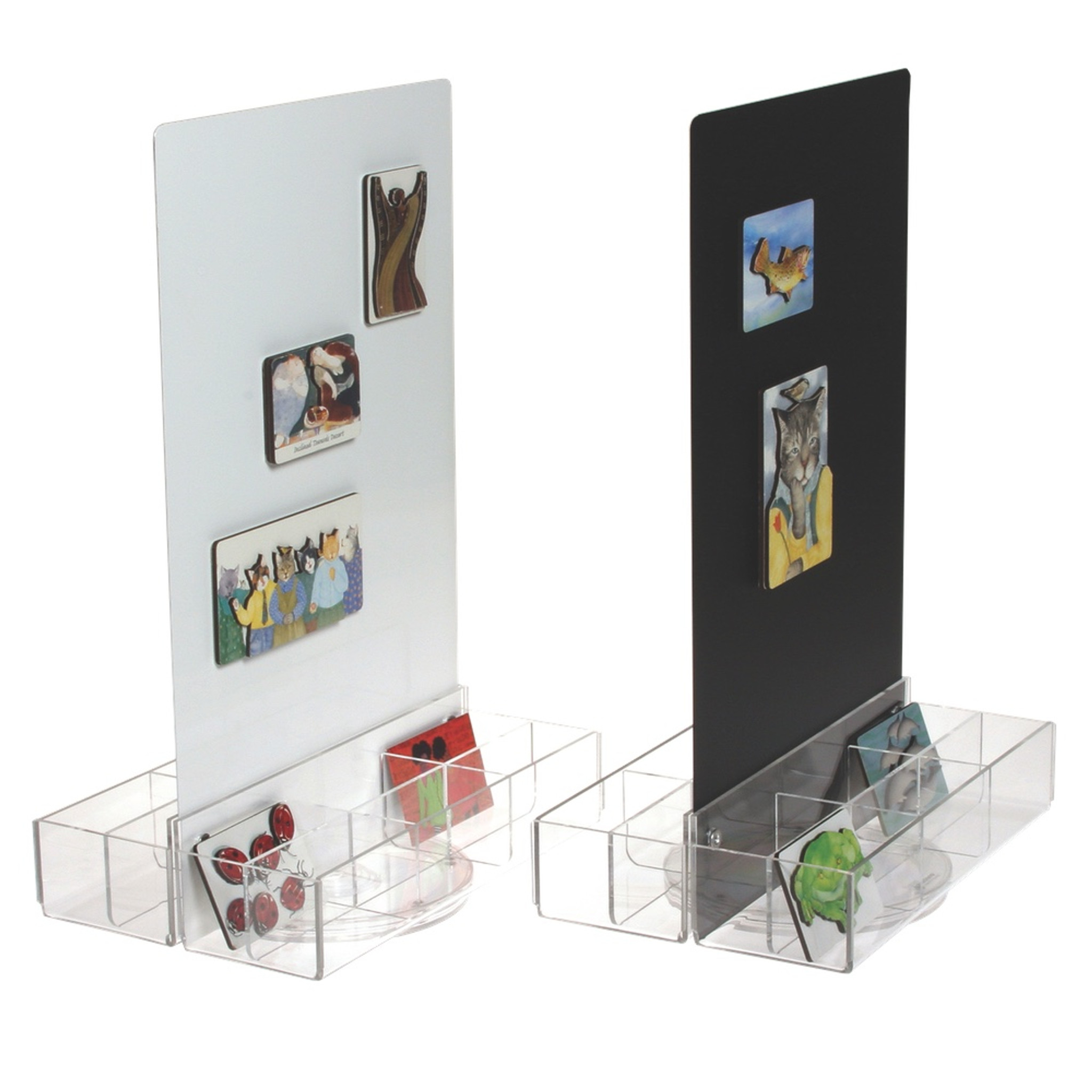 Magnetic Countertop Spinning Display with Clear Acrylic Pockets