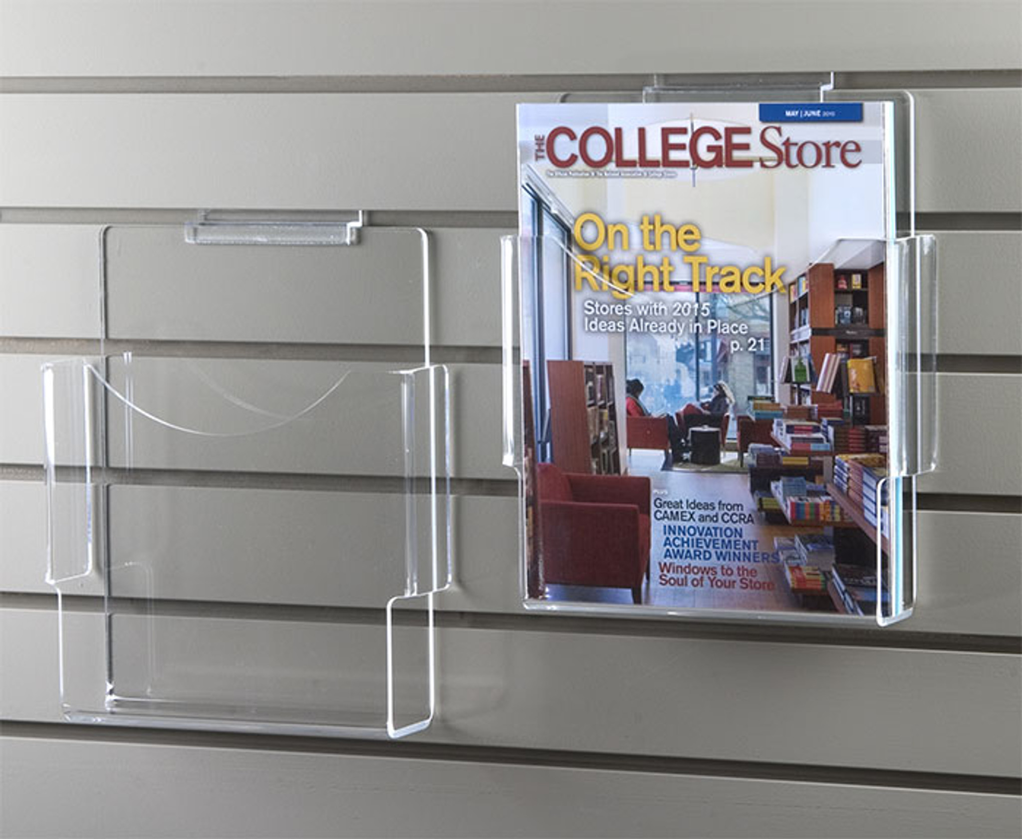 Marketing Holders Brochure Holder Slatwall Clear Acrylic Display for 8.5 Literature Lots of 10