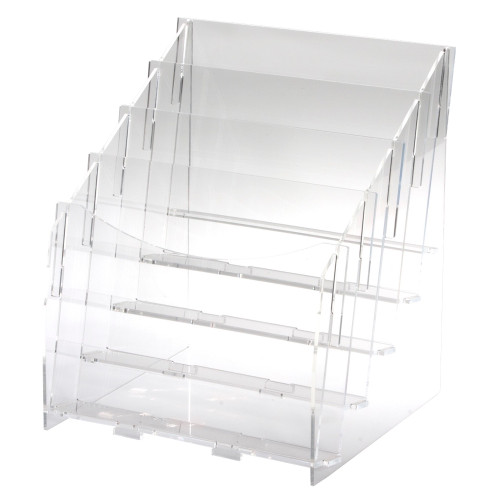 8327 Magazine four (4) level clear acrylic display