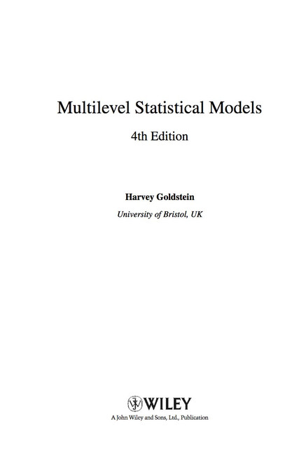 (eBook PDF) Multilevel Statistical Models
4th Edition (eBook PDF) Multilevel Statistical Models
4th Edition