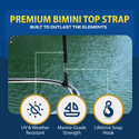 EZ-Xtend Premium Pontoon Boat Canopy and Bimini Top Strap with Adjustable Hook - All Stainless Steel Bimini Top Hardware - Best Replacement Straps