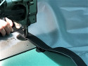 Polyester Sew on Velcro - Being sewn on zoom view