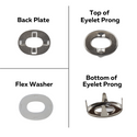 Marine Turnbutton Fastener Eyelets, Backing Plates, & Flex Washers – Boat Canvas Hardware